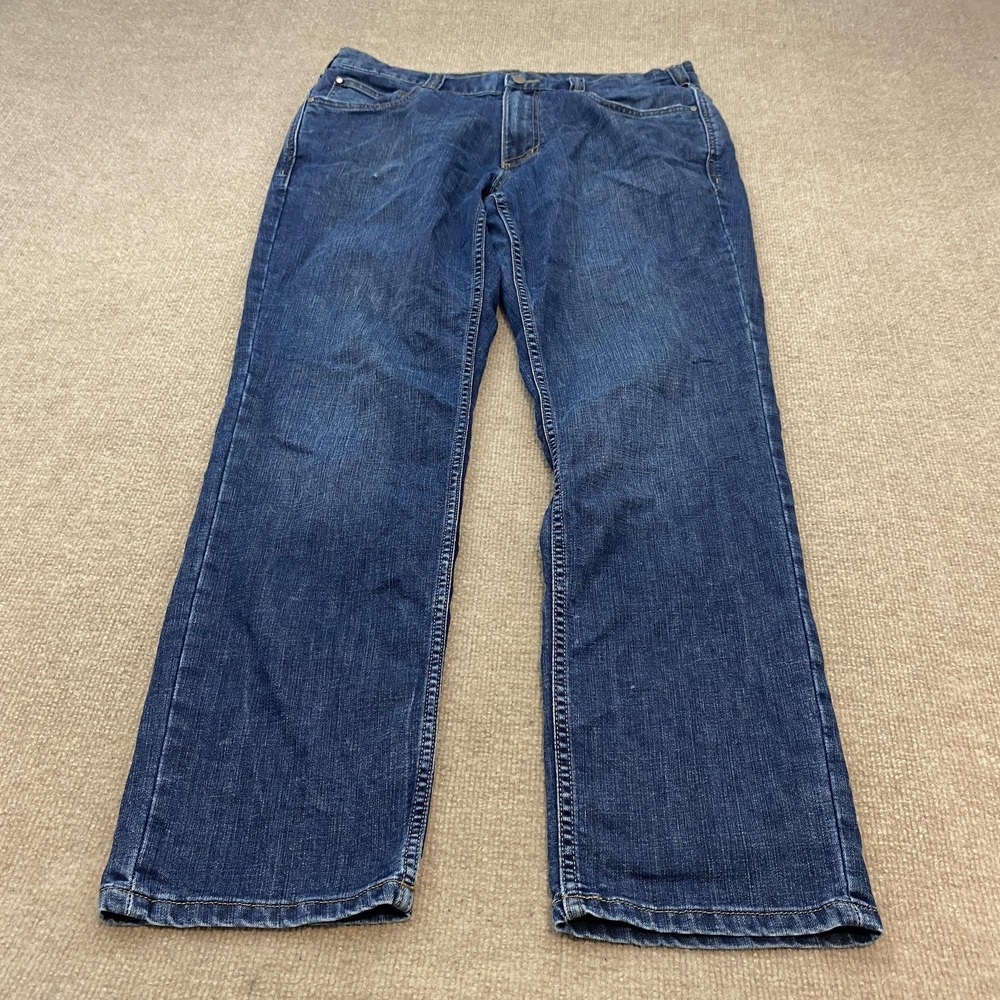 5.11 Jeans Mens 36x32 Blue Medium Wash Relaxed Straight Denim 5 Pocket